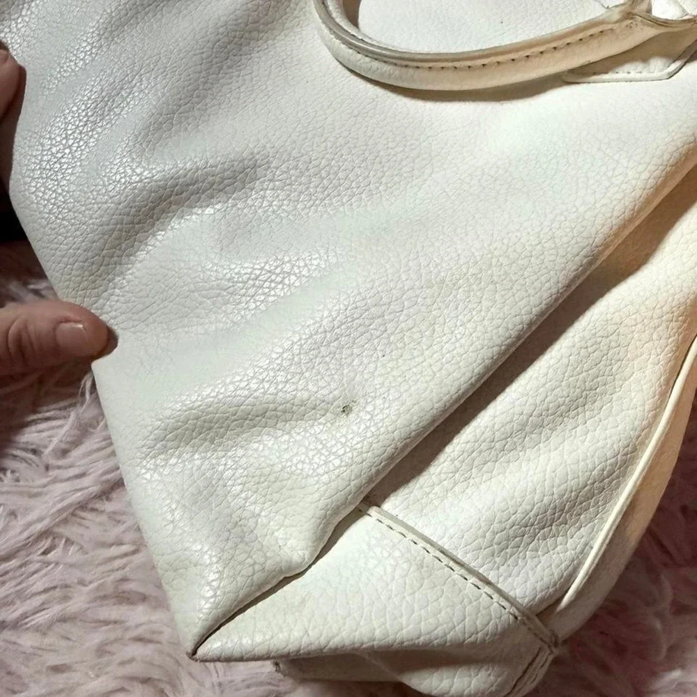 Steve Madden Cream Neutral Satchel Crossbody Coin Purse Divided Sections Preppy